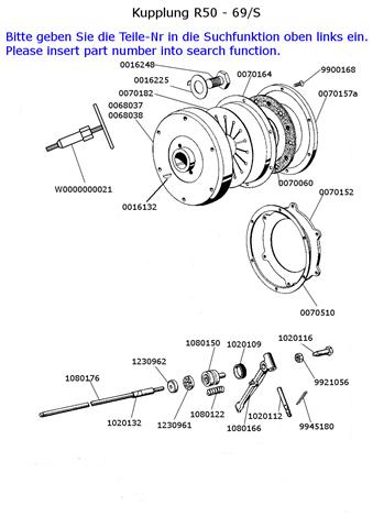  Behelfszeichnung Kupplung R50,50/2,60,60/2,50S,69,69S  