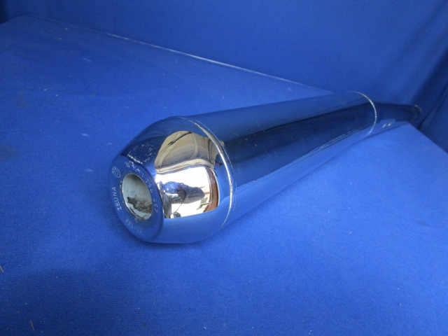 Auspufftopf R100S,RS,RT (Rohr 40mm) original BMW links Altbestand mit Mängel, Chrom vorn und hinten kleine Beule