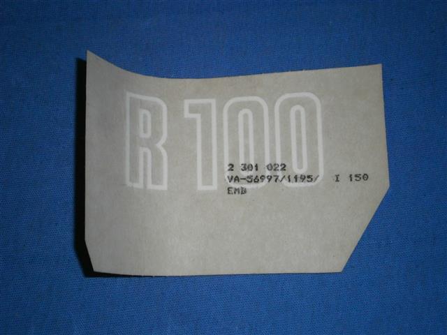 Abziehbild Batterieabdeckung R100 weiß