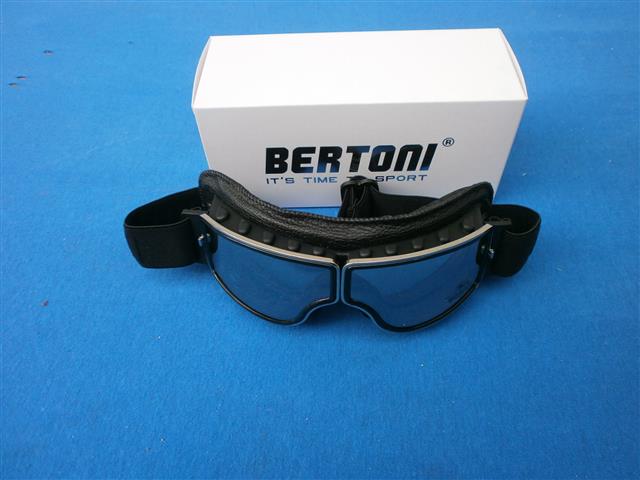 Brille Bertoni Antifog AF188A schwarz Leder klar geeignet für Brillenträger