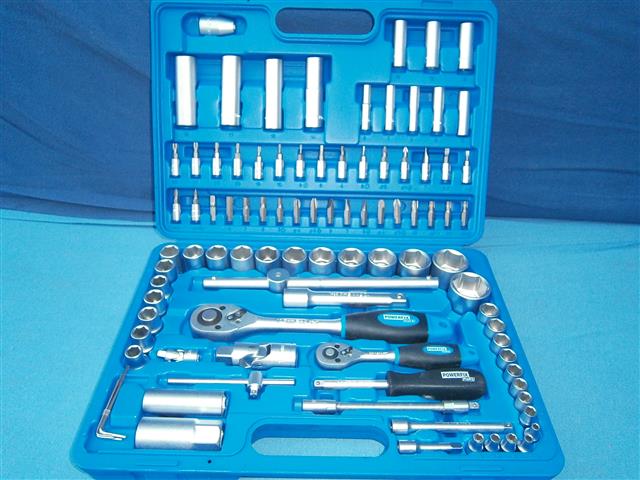 Power Fix Steckschlüsselsatz 96 teilig Chrom Vanadium